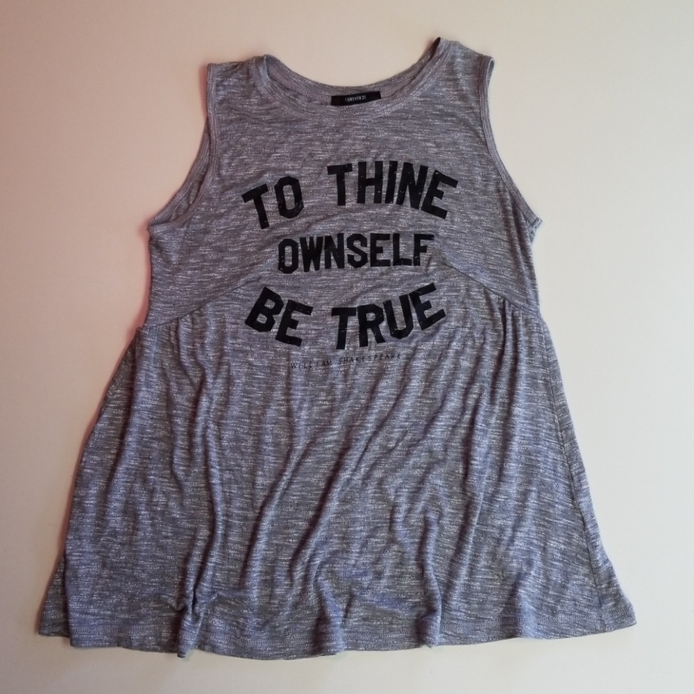 Never been worn. Flowy Shakespeare quote tank.